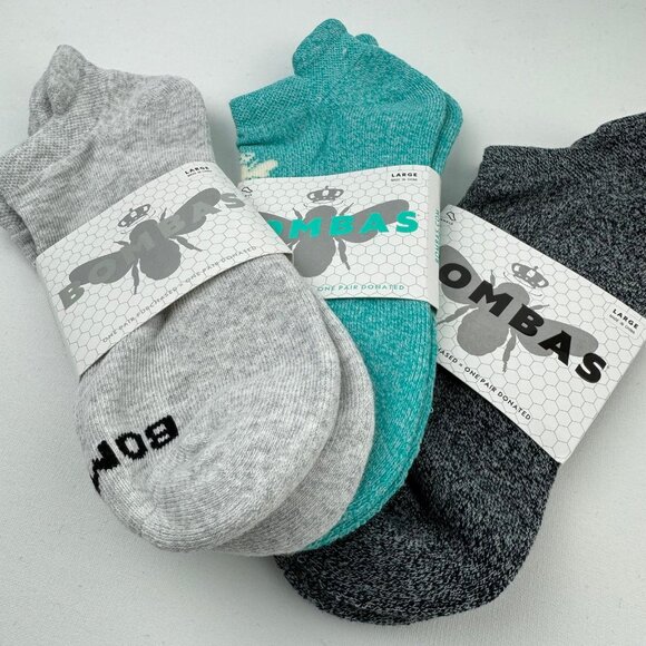 3-Pairs Bombas Basic Colors Ankle Socks - Picture 2 of 4